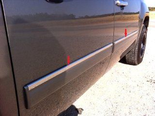2010 2013 Chevy Tahoe/GMC Yukon Rocker Panel Chrome Stainless Steel Body Side Moulding Molding Trim Cover Top 1" Wide 4PC: Automotive
