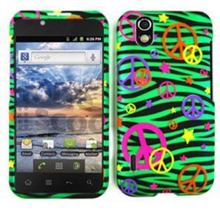 ACCESSORY MATTE COVER HARD CASE FOR LG MARQUEE / IGNITE LS 855 PEACE HIPPIE ZEBRA GREEN: Cell Phones & Accessories