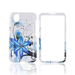 For LG Marquee LS855 Blue Flower Splash White Hard Plastic Shell Case Snap On Cover Cell Phones & Accessories