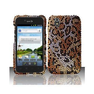 Yellow Cheetah Bling Gem Jeweled Crystal Cover Case for LG Ignite 855 Marquee LS855 Sprint LG855 Boost L85C NET10 Straight Talk Optimus Black P970 L85C Majestic US855 US Cellular: Cell Phones & Accessories