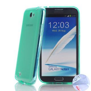 Arbalest(TM) Pudding Series TPU Cover Case For SAMSUNG Galaxy Note 2 II N7100 [*Note 2 II ONLY*]  (Turquoise), with Arbalest(TM) Screen Protector for Sansung Galaxy Note 2 II N7100, Cleaning Cloth and ScreenGuard Applicator Cell Phones & Accessories