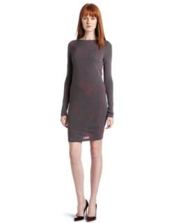 Nicole Miller Women's Long Sleeve Sheath Dress, Grey/Persimmon, Petite at  Womens Clothing store