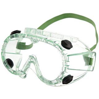 Sellstrom 882 PVC Indirect Black Vent Chemical Splash Goggle, Green Tinted Body/Clear Anti Fog Poly Bagged Lens: Safety Goggles: Industrial & Scientific