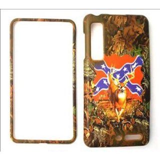 Motorola Droid 3 XT862 Camo / Camouflage Hunter Series, Deer on Rebel Flag Hard Case/Cover/Faceplate/Snap On/Housing/Protector: Cell Phones & Accessories