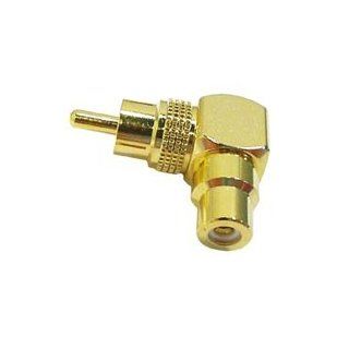 Right Angle Gold RCA Plug to RCA Jack : 45 313G: Electronics