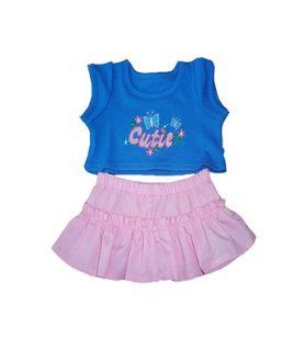 Blue and Pink Cutie Outfit Teddy Bear Clothes Fits Most 14"   18" Build a bear, Vermont Teddy Bears, and Make Your Own Stuffed Animals Toys & Games