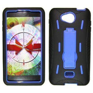 LG Spirit 4G MS870 Black And Blue Hybrid Case With Kick Stand + Live My Life Wristband Cell Phones & Accessories