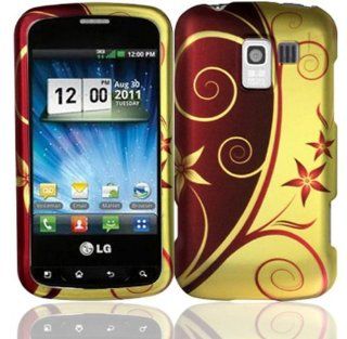 Hard Elegant Swirl Design Case Cover Faceplate Protector for LG Optimus Q Straight Talk / Net10 with Free Gift Reliable Accessory Pen: Cell Phones & Accessories