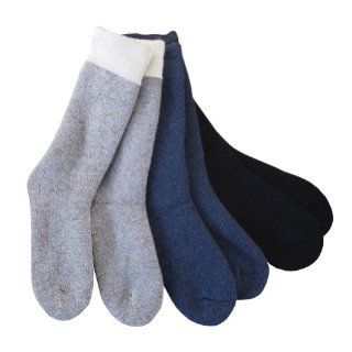 Duray Men's 3 Pack Thermal Wool Socks Style 1261 C01 Black, Natural Gray and Denim   Size 10  13 : Wind Socks : Sports & Outdoors