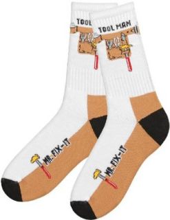 Mr Fix It Socks   Great Gift Idea for the Handyman Husband or Boyfriend: Novelty Socks: Clothing