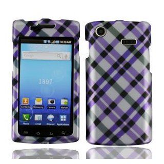 For At&t Samsung Captivate I897 Accessory   Purple Plaid Design Protective Hard Case Cover Cell Phones & Accessories