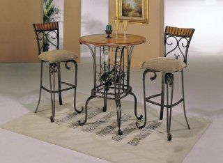 Bar Height Dining Table Set Swivel Chairs Venetian 3 Piece Home & Kitchen