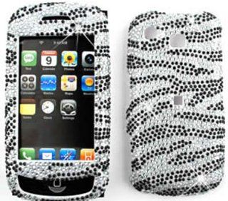 Samsung Impression A877 Full Diamond Crystal, Clear Zebra Full Rhinestones/Diamond/Bling   Hard Case/Cover/Faceplate/Snap On/Housing: Cell Phones & Accessories