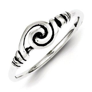 Gold and Watches Sterling Silver Antiqued Swirl Ring: Jewelry