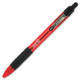 Zebra Z Grip Neon Retractable Ballpoint Pen, 1.0 mm, Medium, Red, Dozen (22930) : Office Products