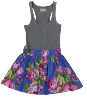 Hollister Women's Floral Tank Dress (Grey/Blue Floral) (Large) at  Womens Clothing store