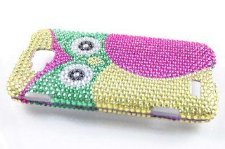 Samsung ATIV S T899m Full Diamond Hard Case Cover for Owl + Earphone Cord Winder: Cell Phones & Accessories