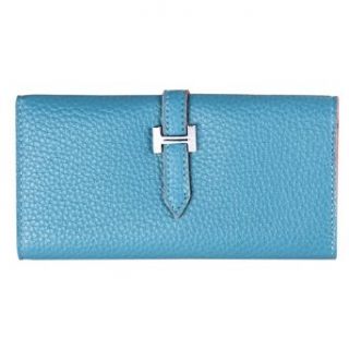 Ecosusi NEW Fashion Women's Pu Leather Wallet Clutch Purse Credit Card Lady Long Handbag (Blue): Shoes