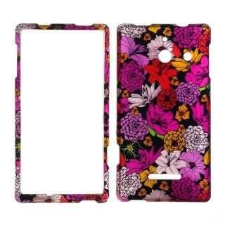 2D Multi Pink Flowers Huawei Ascend W1 H883G Straight Talk TracFone Prepaid Smartphone Case Cover Hard Case Snap on Cases Rubberized Touch Protector Faceplates: Cell Phones & Accessories