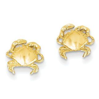 14k Crab Earrings: Stud Earrings: Jewelry
