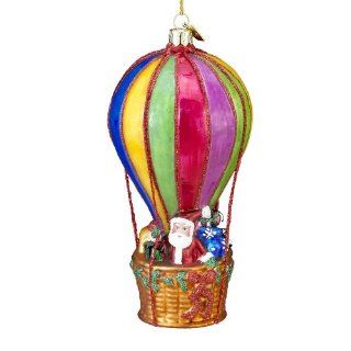 Kurt Adler Noble Gems Santa Hot Air Balloon Christmas Ornament   Decorative Hanging Ornaments