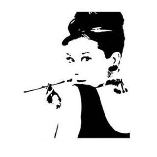 NAVA Large Modern Black Audrey Hepburn Pop Art Wall Decals Stickers Vinyl Removable   Wall Decor Stickers