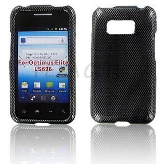 Carbon Fiber Protective Case Hard Cover 2 Parts for Lg Ls696 (Optimus Elite): Cell Phones & Accessories