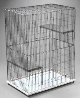 General Cage Cat Domain Crate w Wooden Base, 36" x 24"D x 24"H, Black Epoxy Finish : Pet Cages : Pet Supplies