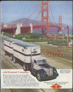 Reliability! Diamond T Model 910 Alfred Antoni Lines San Francisco ad 1947: Entertainment Collectibles