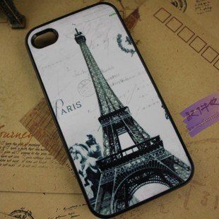 Big Mango High Quality Fracne Famous Eiffel Tower Plastic Protective Shell Hard Below Cover Case for Apple Iphone 4 4s Retail Package Rustic: Cell Phones & Accessories