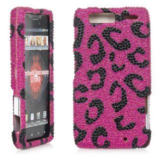 iSee Case Bling Rhinestone Crystal Full Cover Case for Motorola Droid RAZR Maxx XT913 XT 916 (XT913 Bling Pink Leopard): Cell Phones & Accessories