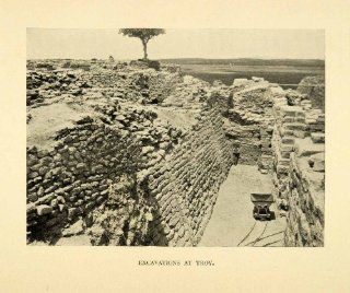1898 Halftone Print Troy Excavations Archaeologic Ancient Architecture Excavate   Original Halftone Print  