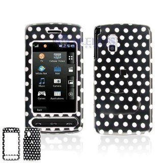 Lg Vu CU920/CU915 Cell Phone Black/White Polka Dot Design Protective Case Faceplate Cover: Office Products