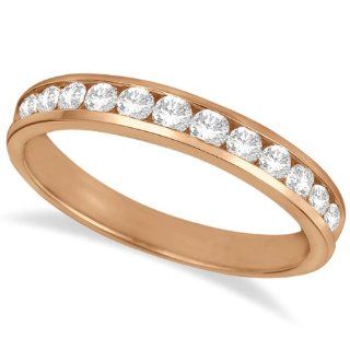 Channel Set Diamond Anniversary Ring Band 14k White Gold (0.50ct): Jewelry