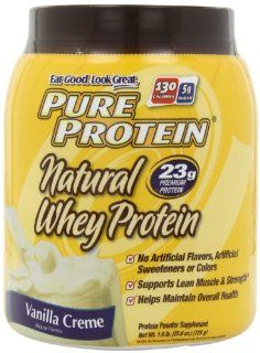 Pure Protein Natural Whey Protein Powder, French Vanilla, 1.6 Pound (Packaging May Vary): Health & Personal Care