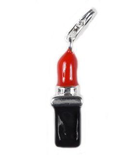 925 Sterling Silver Plated Charm Red Lipstick Jewelry