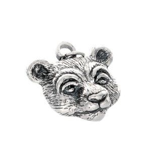 925 Sterling Silver Bear Head Pendant: Jewelry