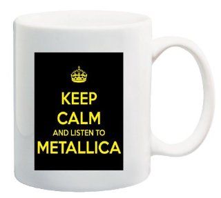 Keep Calm and Listen to Metallica 11 Oz Coffee Mug White and Black Album CD: Kitchen & Dining