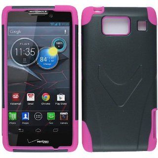 Pink Black HyBrid HyBird Rubber Soft Skin Case Hard Cover For Motorola Droid Razr Razor HD XT925 926 with Free Pouch: Cell Phones & Accessories