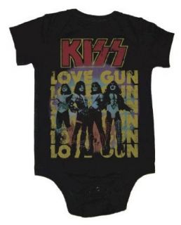 Kiss   Lil Love Gun Infant Onesie in Black, Size: 24: Clothing