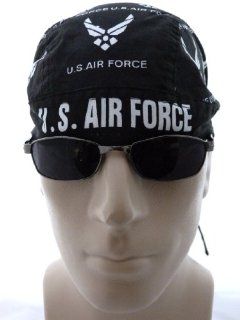 Air Force Motorcycle Cap/ Bikers Cap/ Head Wrap/ Skull Cap/ Medical Cap/ Doo Du Rag, Black and White, U.S. Air Force Biker Hat, Fits Most Men and Women Head Sizes, Headwear: Everything Else