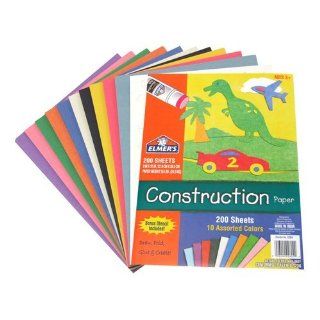 Elmers 200 Sheet Construction Paper w/ Bonus Stencil: Toys & Games