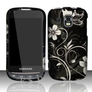 Samsung Transform Ultra M930 Accessory   Black / Silver Vine Flower Butterflies Design Protective Hard Case Cover for Sprint / Boost Mobile: Cell Phones & Accessories