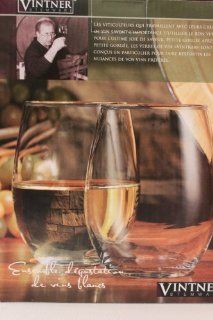 Vintner Stemware White Wine Tasting Set of 4 15 Oz.: White Wine Glasses: Kitchen & Dining
