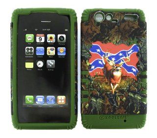 BUMPER CASE FOR MOTOROLA DROID RAZR XT912 ARMY GREEN SOFT SKIN W/ CAMO DEER ON REBEL FLAG HARD CASE: Cell Phones & Accessories