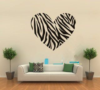 23.6" X 27.5" DIY Black Zebra Stripe Heart Love Wall Art Decal Saying Lettering Quotes Sticker Decal Sign Teen Girls Bedroom Decor Mural Art Room Home   Nursery Wall Decor