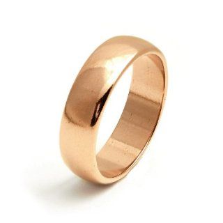 6mm Solid Smooth Copper Wedding Band Ring (Sizes 6 12): West Coast Jewelry: Jewelry