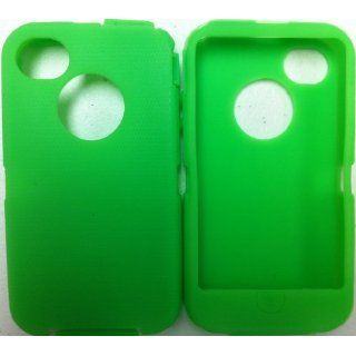 SportyGigabite Replacement Silicone Skin For iphone 4/4s Otterbox Defender case with Oval cutout  Bright Green Cell Phones & Accessories