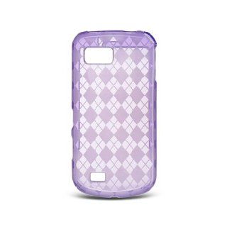 Transparent Purple Argyle Diamond Flex Cover Case for Samsung Behold II 2 SGH T939: Cell Phones & Accessories