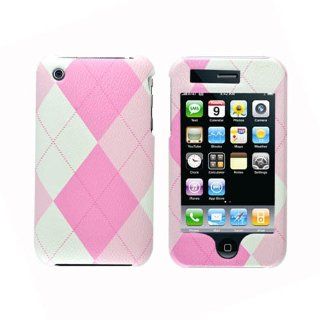 Hard Plastic Snap on Cover Fits Apple iPhone 3G 3GS Pink and White Argyle Fabric AT&T (does NOT fit Apple iPhone or iPhone 4/4S or iPhone 5/5S/5C): Cell Phones & Accessories